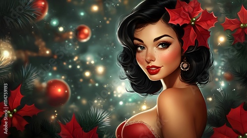 Vintage Christmas Woman