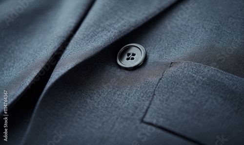 A sleek and versatile charcoal grey blazer with a slim fit and crafted from a smooth and wrinkleresistant fabric. photo