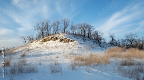 Wallpaper Mural Snowy hill with leafless trees under a blue winter sky. Torontodigital.ca