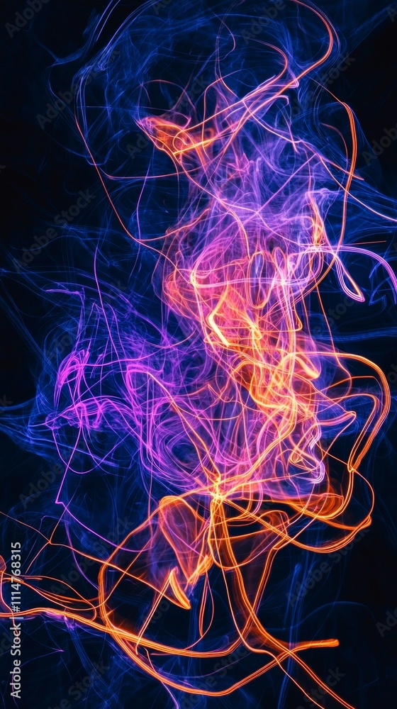 Colorful plasma energy mixing and glowing, creating a mesmerizing spectacle of light and movement on a dark background, suitable for digital art, visual effects, and abstract projects Colorful plasma energy mixing and glowing, creating a mesmerizing spectacle of light and movement on a dark background, suitable for digital art, visual effects, and abstract projects