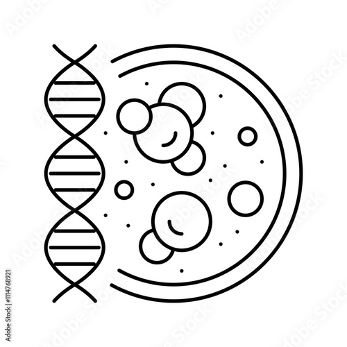 molecular biology cryptogenetics line icon vector. molecular biology cryptogenetics sign. isolated contour symbol black illustration photo