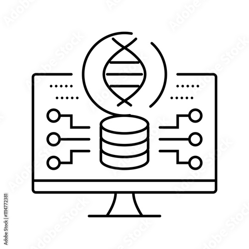 cellular reprogramming cryptogenetics line icon vector. cellular reprogramming cryptogenetics sign. isolated contour symbol black illustration photo