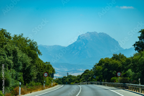 Summer in national park la Sierra de Grazalema, Andalusian white villages touristic route in Spain