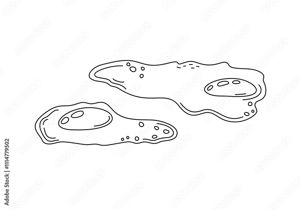 Fried eggs illustration in a simple outline vector, classic breakfast dish rich in protein. Ideal for menus, posters, or health-focused designs, representing a nutritious, organic meal Fried eggs illustration in a simple outline vector, classic breakfast dish rich in protein. Ideal for menus, posters, or health-focused designs, representing a nutritious, organic meal