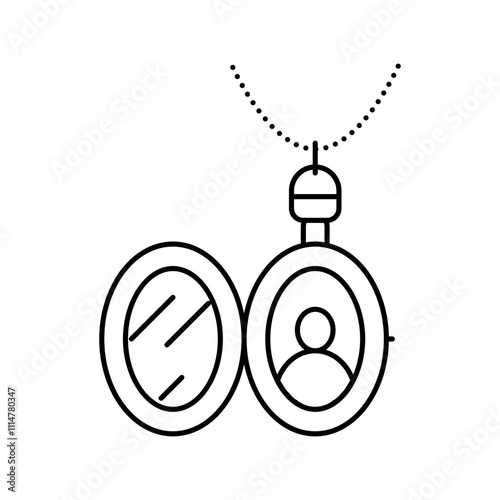 locket jewelry fashion line icon vector. locket jewelry fashion sign. isolated contour symbol black illustration
