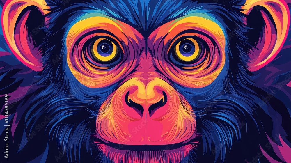 Obraz premium Abstract Illustration of a Monkey - Perfect for Creative and Artistic Design Projects