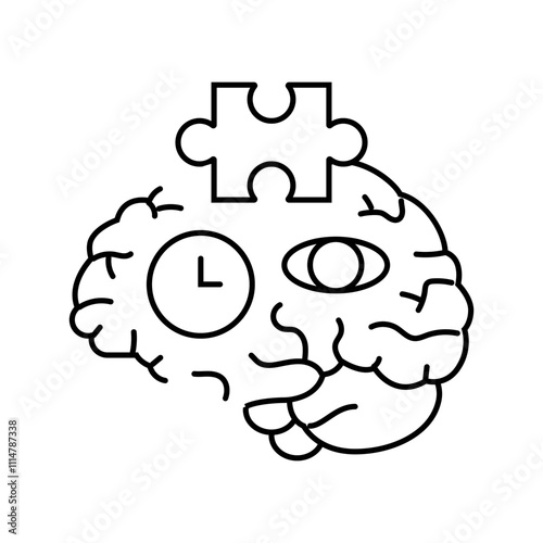 cognitive skills neuroscience neurology line icon vector. cognitive skills neuroscience neurology sign. isolated contour symbol black illustration