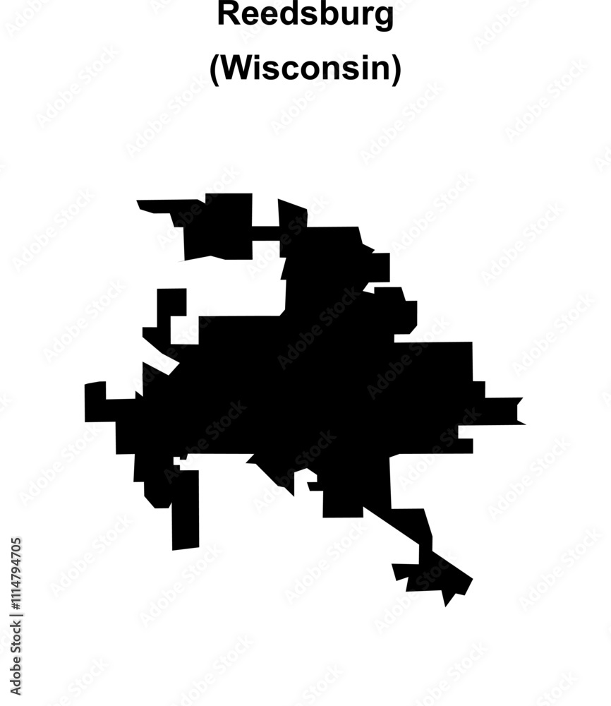 Fototapeta premium Reedsburg (Wisconsin) blank outline map