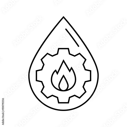 natural gas oil industry line icon vector. natural gas oil industry sign. isolated contour symbol black illustration