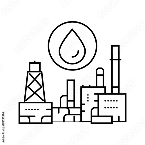 petrochemicals oil industry line icon vector. petrochemicals oil industry sign. isolated contour symbol black illustration