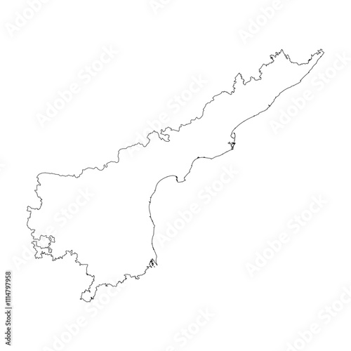 Andhra Pradesh state blank outline map