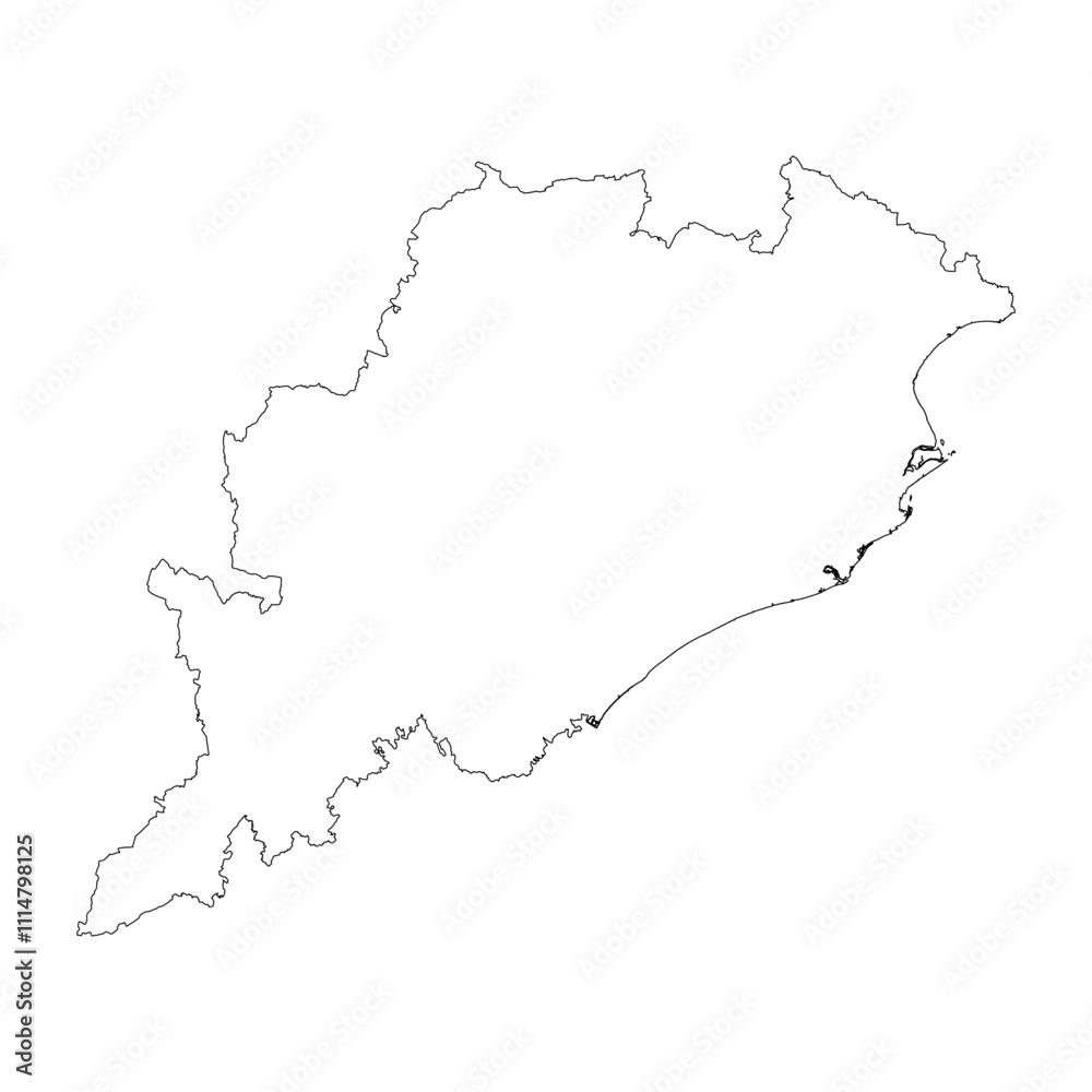 Fototapeta premium Odisha state blank outline map