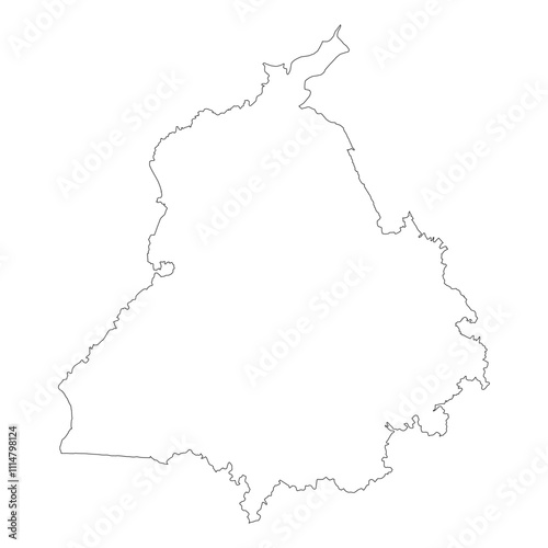 Punjab state blank outline map