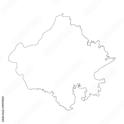 Rajasthan state blank outline map