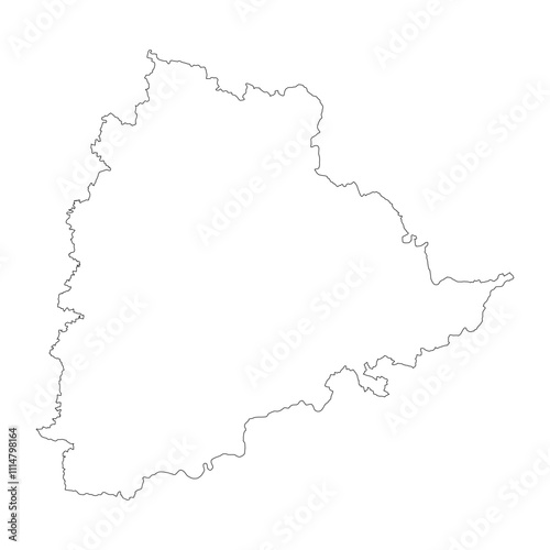 Telangana state blank outline map