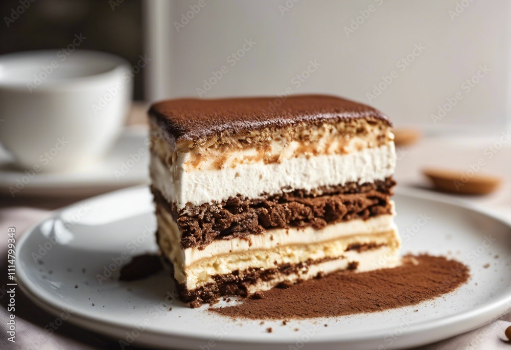 Layered Tiramisu Dessert Close-Up Layered Tiramisu Dessert Close-Up