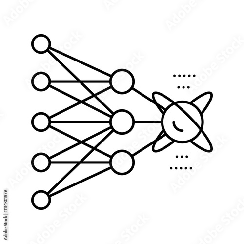 algorithm quantum technology line icon vector. algorithm quantum technology sign. isolated contour symbol black illustration