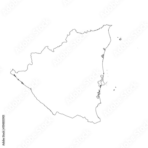 Nicaragua blank outline map