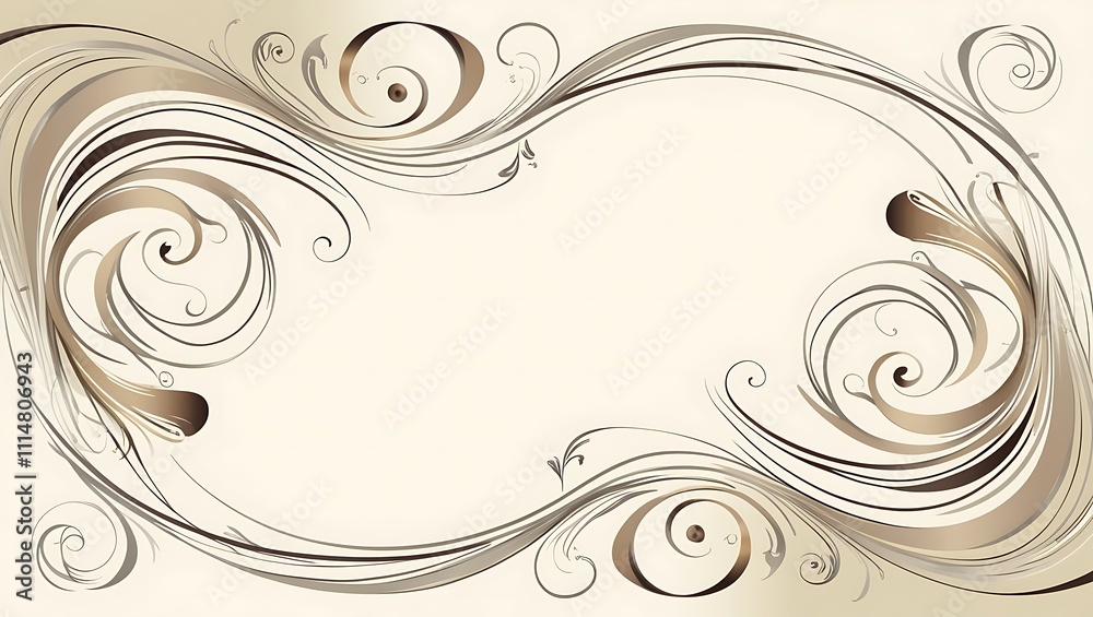 Fototapeta premium Elegant Swirling Floral Design Frame Background