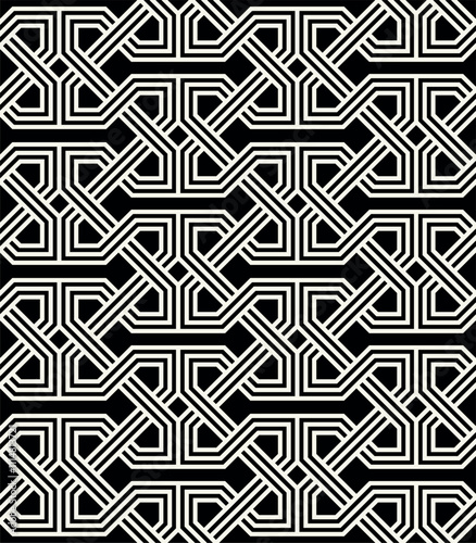 Celtic seamless pattern. Abstract graphic wallpaper. Vector bold tileable illustration. Interlaced geometric ornament.