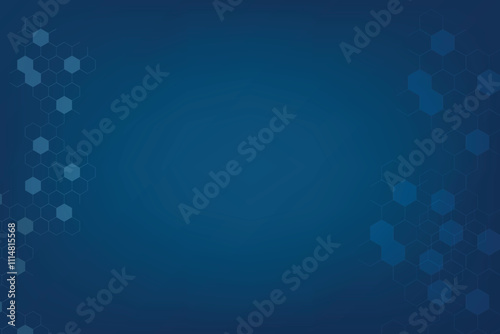 Light Blue technology background with connected hexagon. Free Space template with blank area for creative and design. Modern technology concept with line and dot connection.
