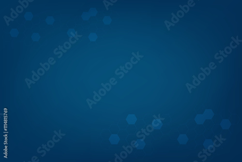 Light Blue technology background with connected hexagon. Free Space template with blank area for creative and design. Modern technology concept.