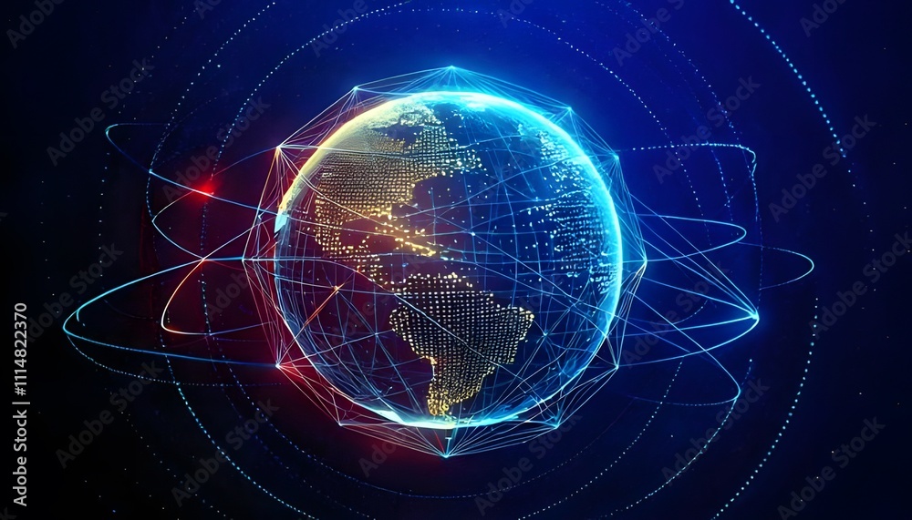 Naklejka premium Global network planet Earth. 