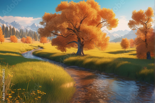 autumn landscape with trees