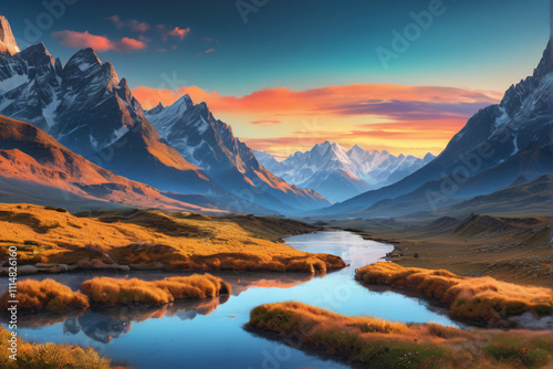 sunset in the mountains