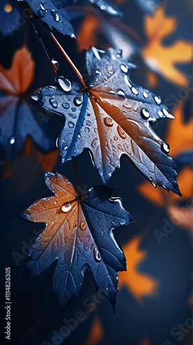 autumn leaf in water