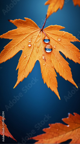 autumn leaves on water