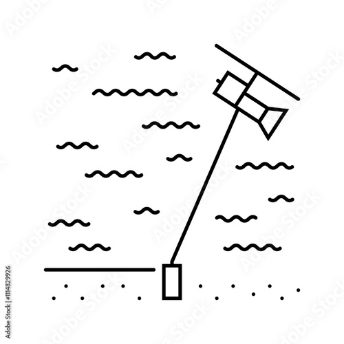 kite system tidal power line icon vector. kite system tidal power sign. isolated contour symbol black illustration