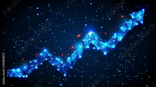 Low poly arrow up design  a symbol of growth in business strategy and career success