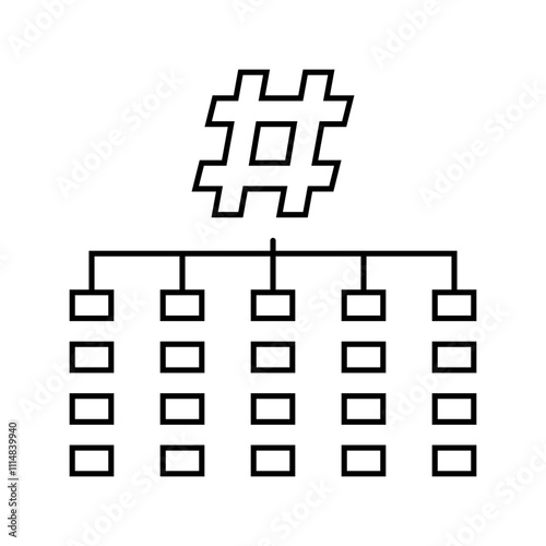 hashing algorithm line icon vector. hashing algorithm sign. isolated contour symbol black illustration