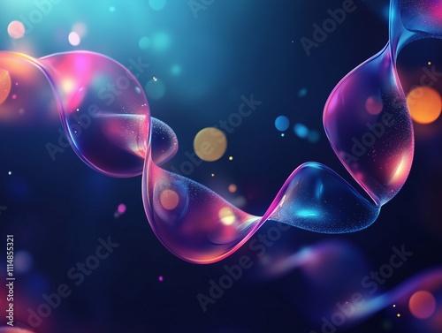 Abstract Science atoms and molecules. View of Human Genome Structure on Dark Background