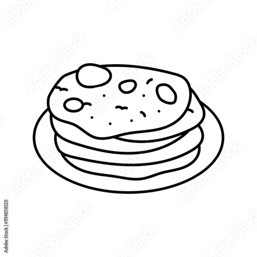 naan bread indian cuisine line icon vector. naan bread indian cuisine sign. isolated contour symbol black illustration