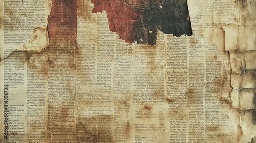 Aged Newspaper Pages Displaying Text and Decay
