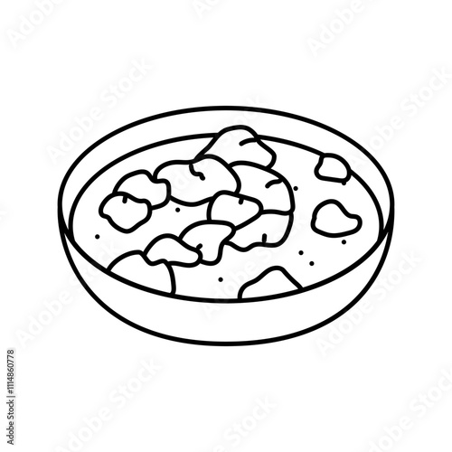 butter chicken indian cuisine line icon vector. butter chicken indian cuisine sign. isolated contour symbol black illustration