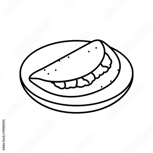 dosas indian cuisine line icon vector. dosas indian cuisine sign. isolated contour symbol black illustration