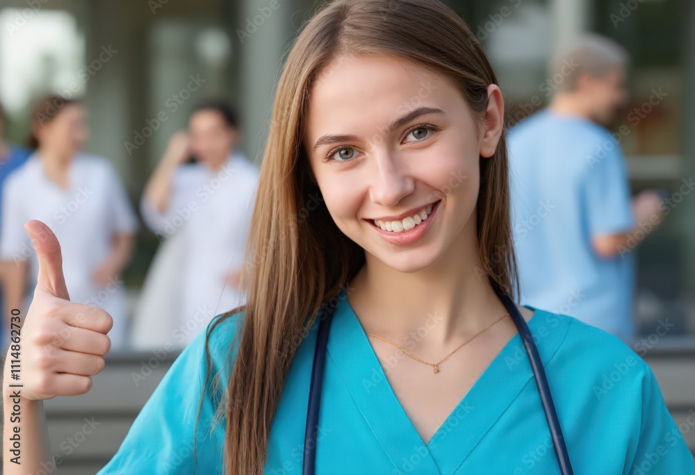 Fototapeta premium doctor showing thumbs up