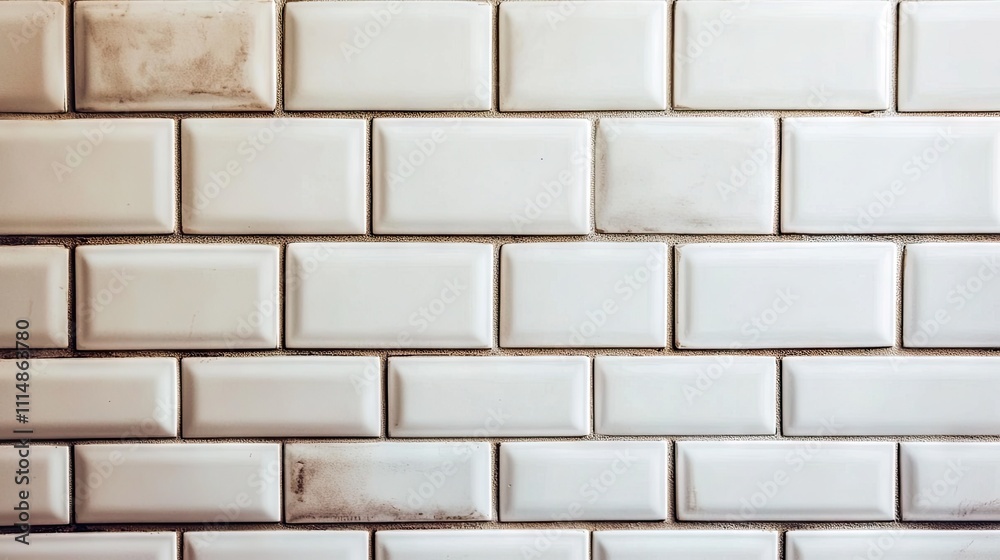Fototapeta premium White Subway Tiles with Subtle Texture in Modern Interior Design