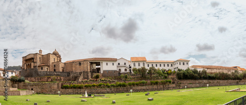 Panoramic view of the Santo Domingo convent built on the Coricancha temple in Cusco photo