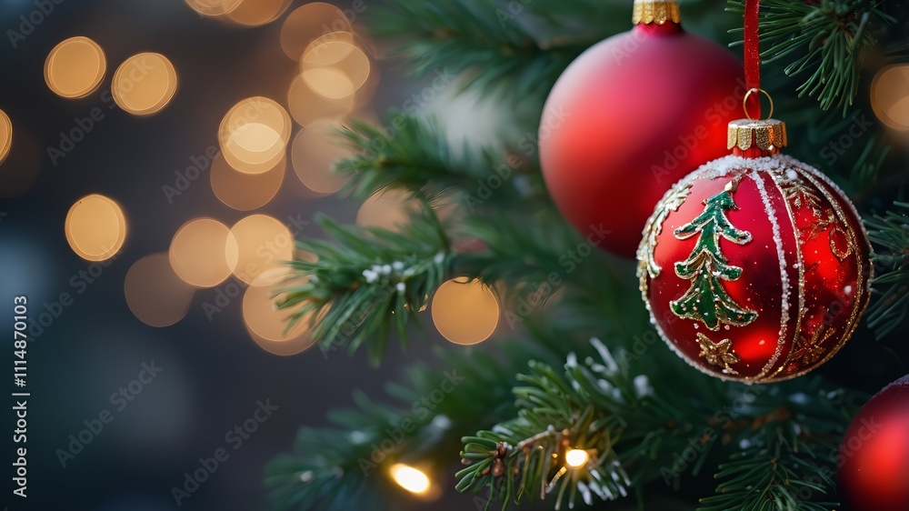 Christmas Tree with Ornaments and 