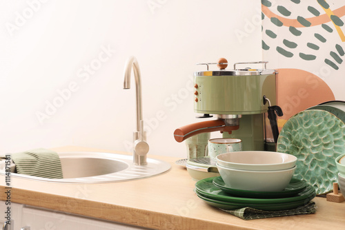 Modern kitchen interior wit...