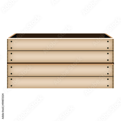 Box knocked down from wooden boards