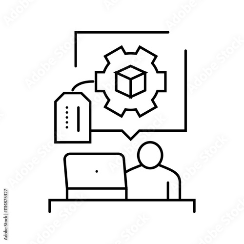 remote freelancing line icon vector. remote freelancing sign. isolated contour symbol black illustration