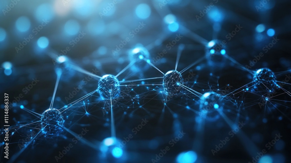 Obraz premium Abstract Network Illuminated Molecular Structure.