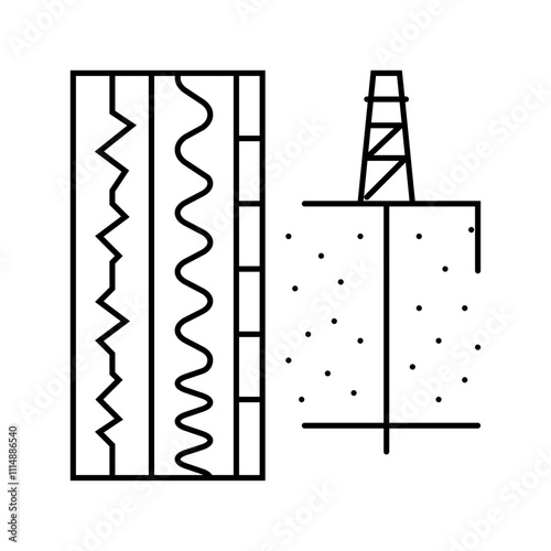 shale gas oil industry line icon vector. shale gas oil industry sign. isolated contour symbol black illustration