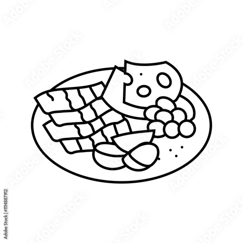 tapas selection spanish cuisine line icon vector. tapas selection spanish cuisine sign. isolated contour symbol black illustration