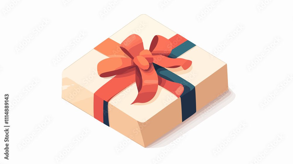 Obraz premium Korean Wrapped Gift Isolated Icon Vector Illustration